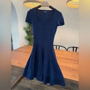 Torn by Ronny Kobo Navy Knit Fit & Flare Dress – Size Small